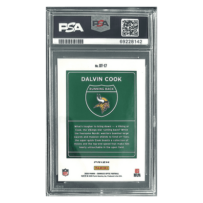 Dalvin Cook PSA 9 2020 Panini Donruss Optic Downtown Card #DT17