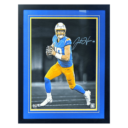 Justin Herbert Los Angeles Chargers Autographed Framed 16x20 Photo - Fanatics COA