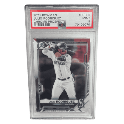Julio Rodriguez PSA 9 2021 Topps Bowman Chrome Prospects Card #BCP86