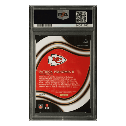 Patrick Mahomes PSA 10 2020 Panini Select Die Cut Neon Green Prizm Card #302