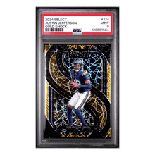 Justin Jefferson PSA 9 2024 Panini Select Gold Shock #d/ 10 Card #174