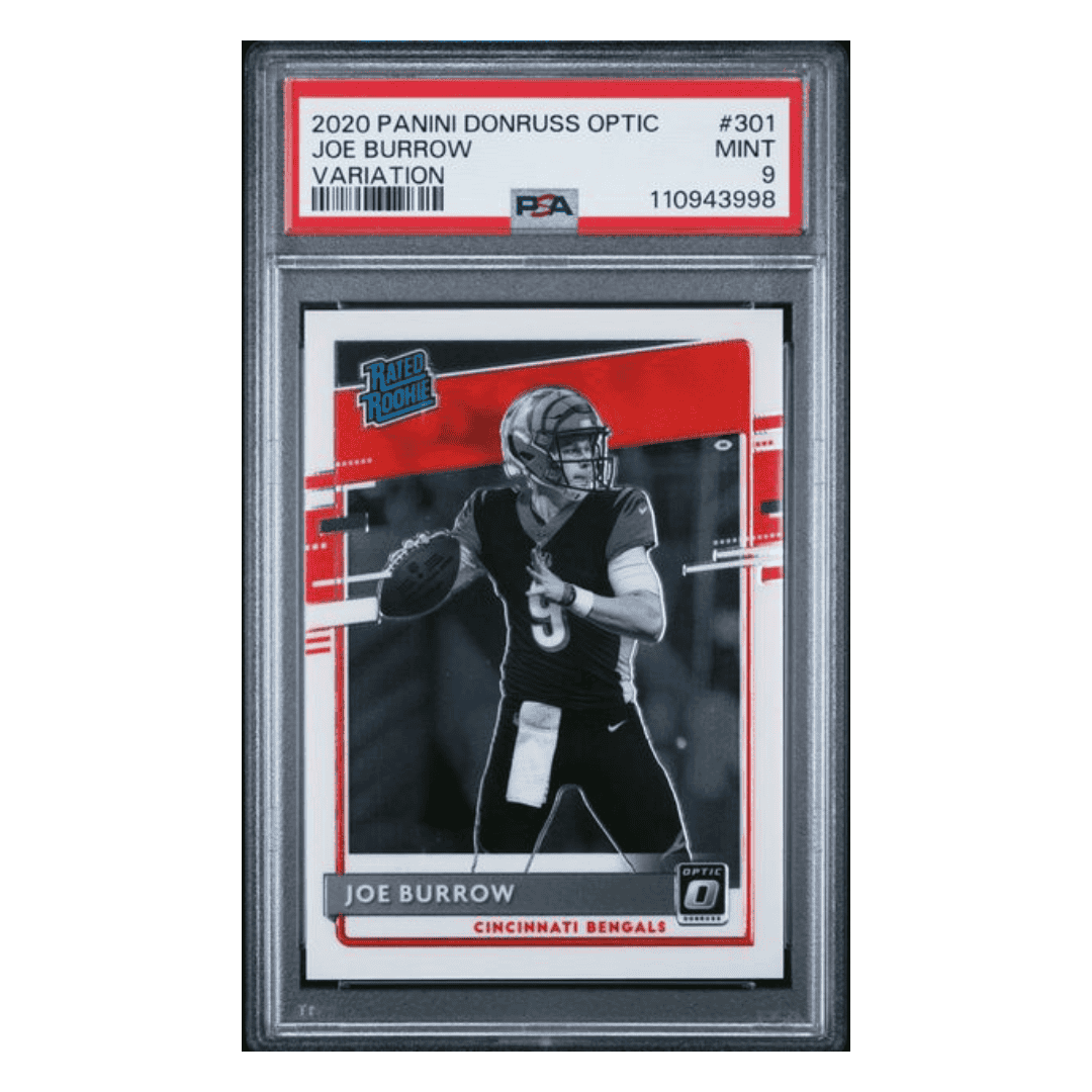 Joe Burrow PSA 9 2020 Panini Donruss Optic Variation Rated Rookie Card #301