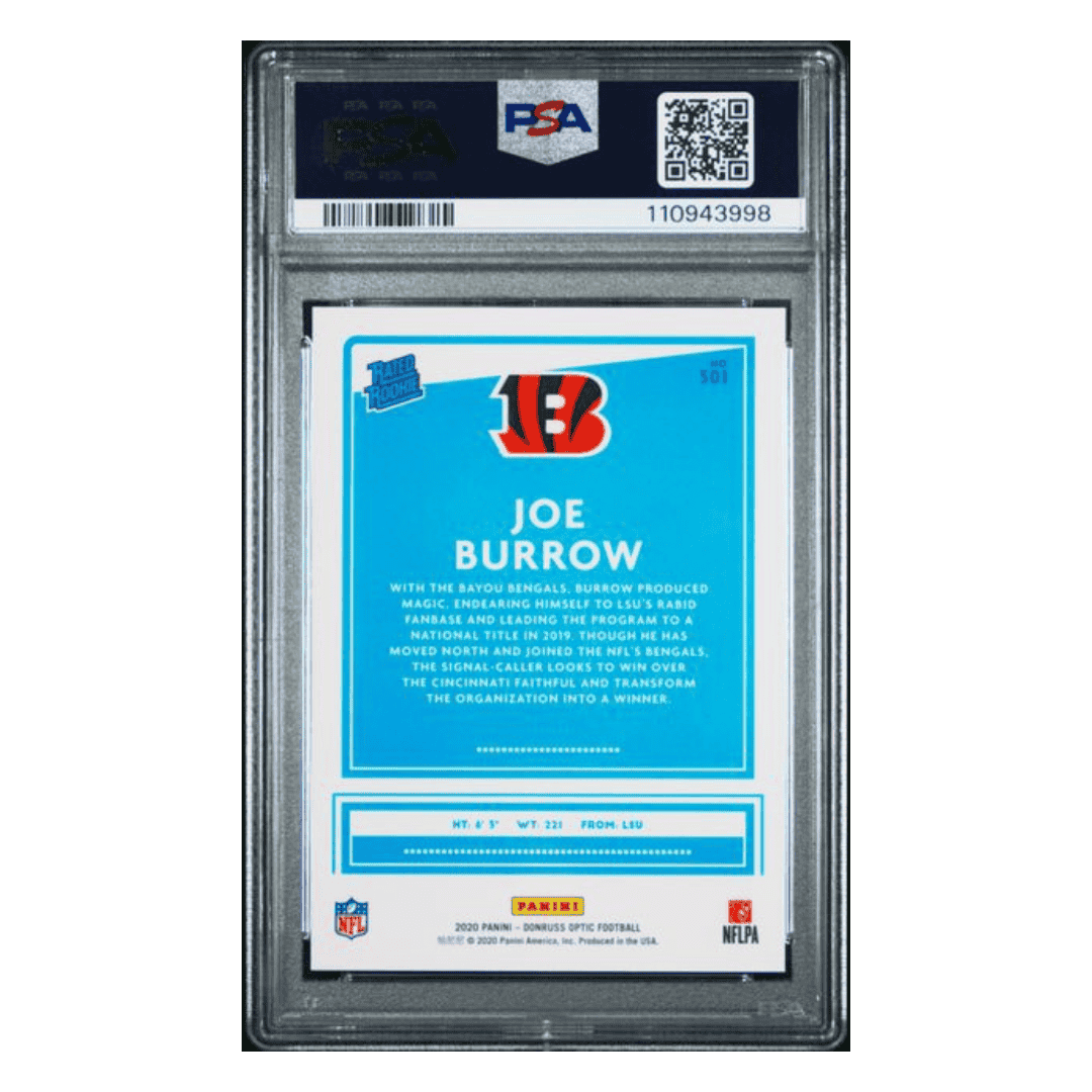 Joe Burrow PSA 9 2020 Panini Donruss Optic Variation Rated Rookie Card #301