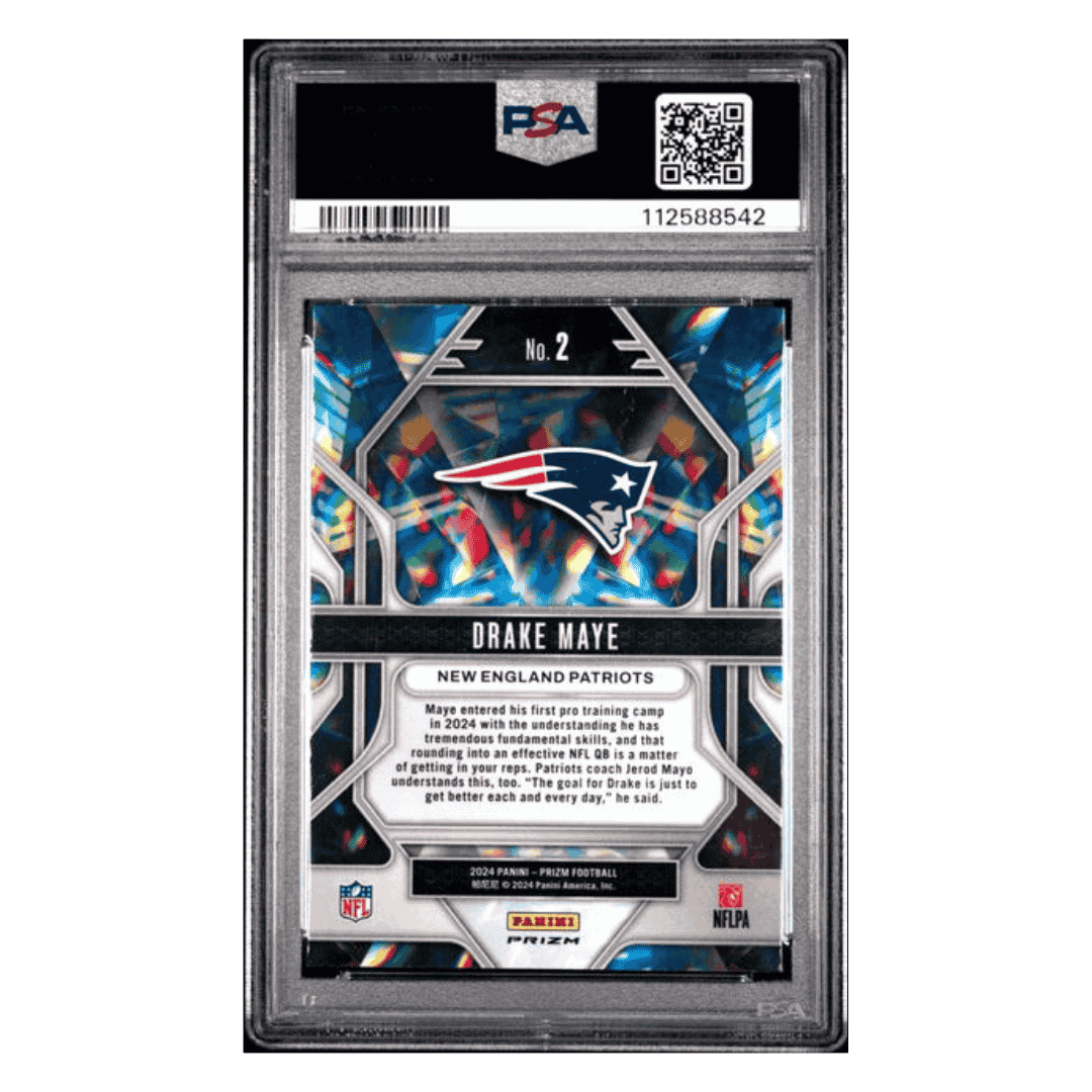 Drake Maye PSA 10 2024 Panini Prizm Prizmatic Green Ice Rookie RC Card #2