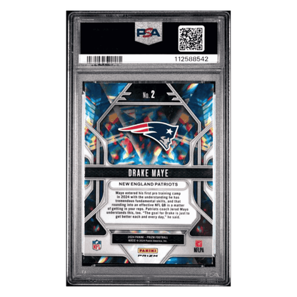 Drake Maye PSA 10 2024 Panini Prizm Prizmatic Green Ice Rookie RC Card #2