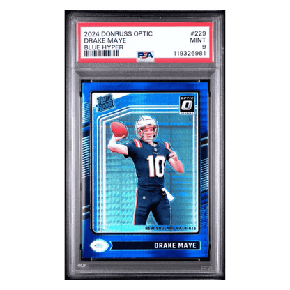 Drake Maye PSA 9 2020 Panini Donruss Optic Blue Hyper Rated Rookie Card #229