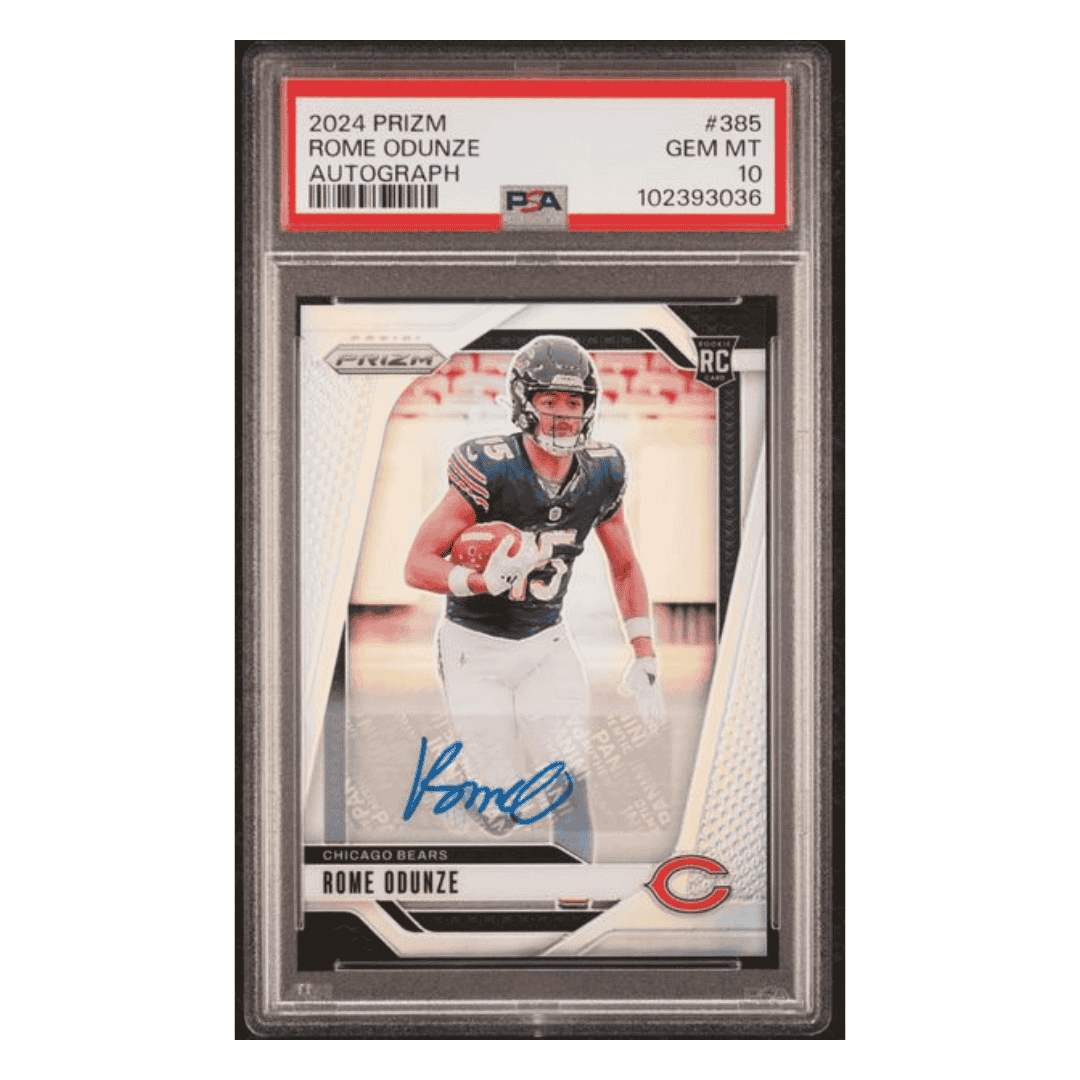 Rome Odunze PSA 10 2024 Panini Prizm Autograph Rookie RC Card #385