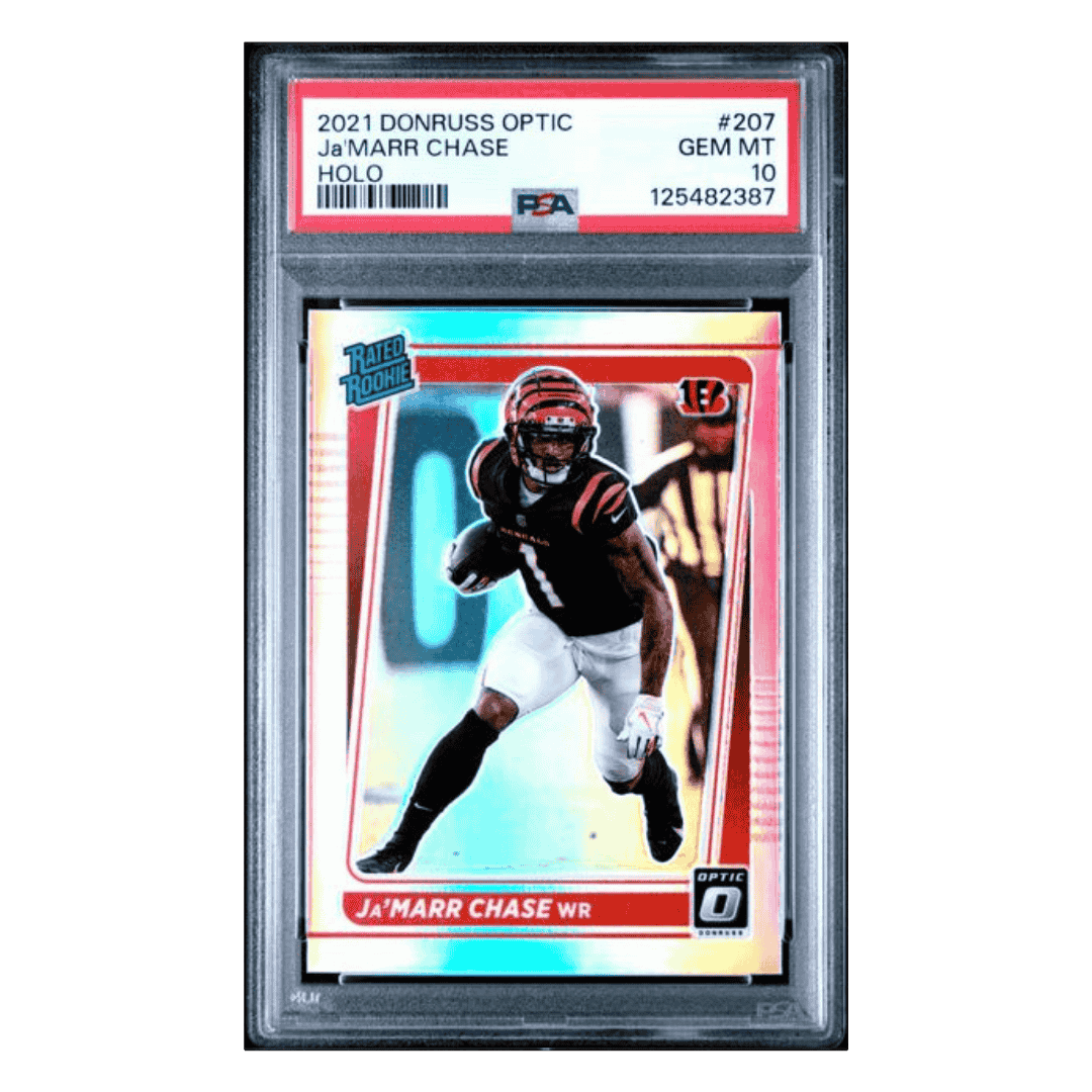Ja'Marr Chase PSA 10 2021 Panini Donruss Optic Holo Rated Rookie Card #207
