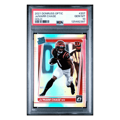 Ja'Marr Chase PSA 10 2021 Panini Donruss Optic Holo Rated Rookie Card #207