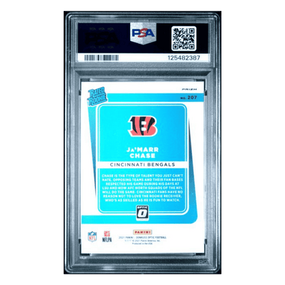 Ja'Marr Chase PSA 10 2021 Panini Donruss Optic Holo Rated Rookie Card #207