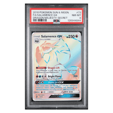 FA/ Salamence GX PSA 8 2018 Pokemon Sun & Moon Dragon Majesty - Secret Card #73