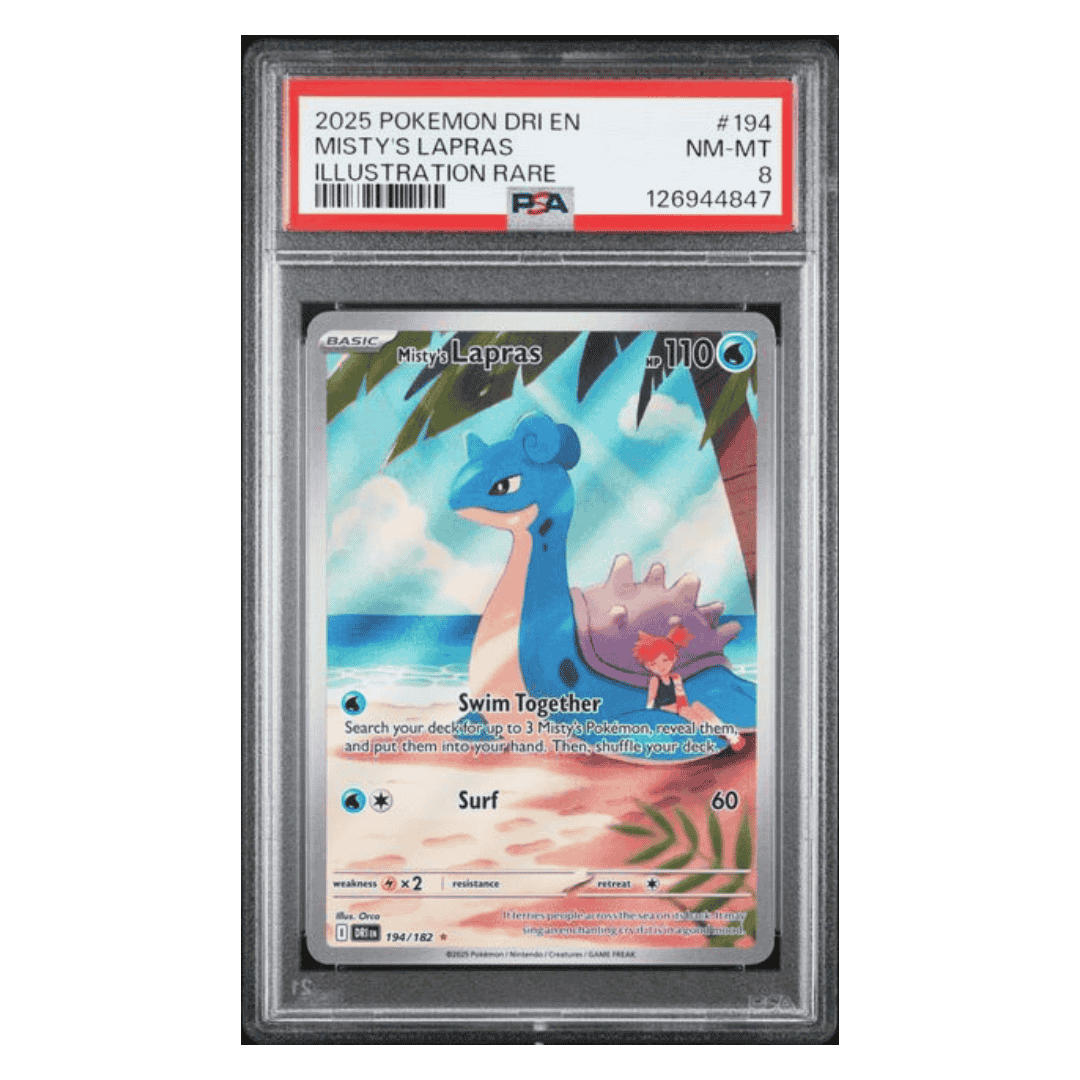Misty's Lapras PSA 8 2025 Pokemon DRI EN Illustration Rare Card #194