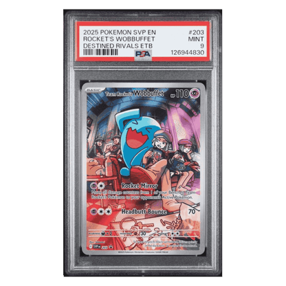 Rocket's Wobbuffet PSA 9 2025 Pokemon SVP EN Destined Rivals ETB Card #203