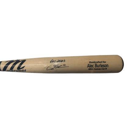 Alec Burleson St Louis Cardinals Autographed 2025 Game Used Marucci Bat w/ Inscription- JSA COA