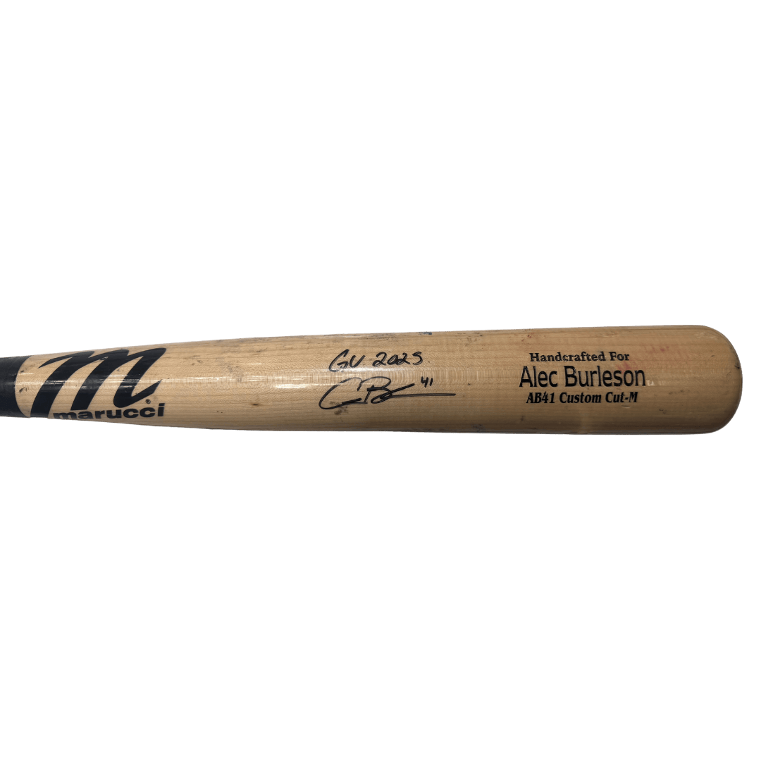 Alec Burleson St Louis Cardinals Autographed 2025 Game Used Marucci Bat w/ Inscription- Cracked - JSA COA