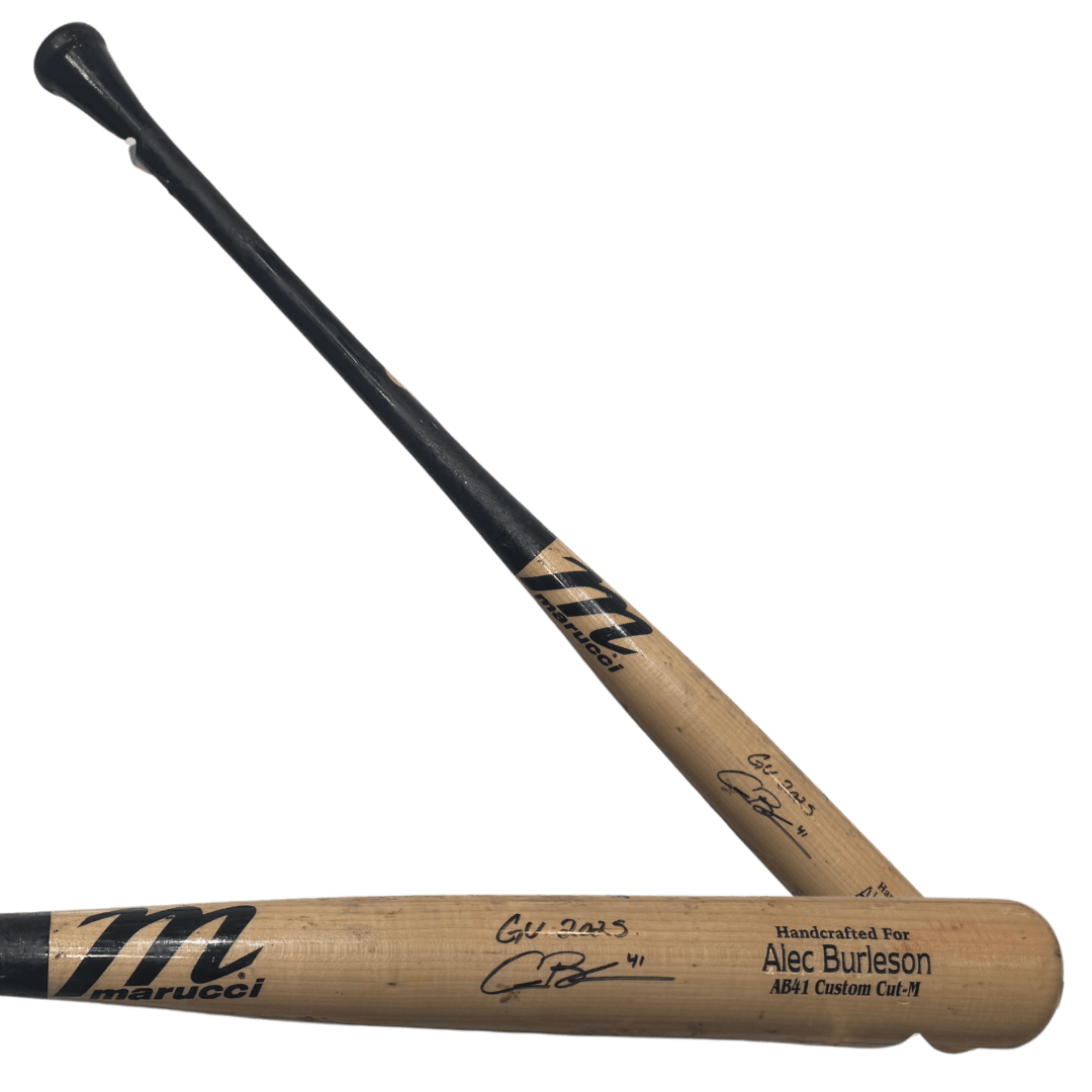 Alec Burleson St Louis Cardinals Autographed 2025 Game Used Marucci Bat w/ Inscription- Cracked - JSA COA