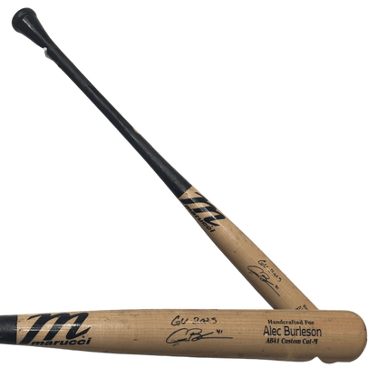 Alec Burleson St Louis Cardinals Autographed 2025 Game Used Marucci Bat w/ Inscription- Cracked - JSA COA