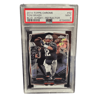 Tom Brady PSA 9 2014 Topps Chrome Blue Jersey Refractor #d/ 299 Card #62