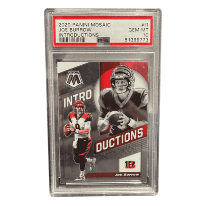 Joe Burrow PSA 10 2020 Panini Mosaic Introductions Card #I1