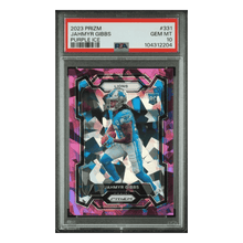 Jahmyr Gibbs PSA 10 2023 Panini Prizm Purple Ice Rookie RC #d/ 225 Card #331