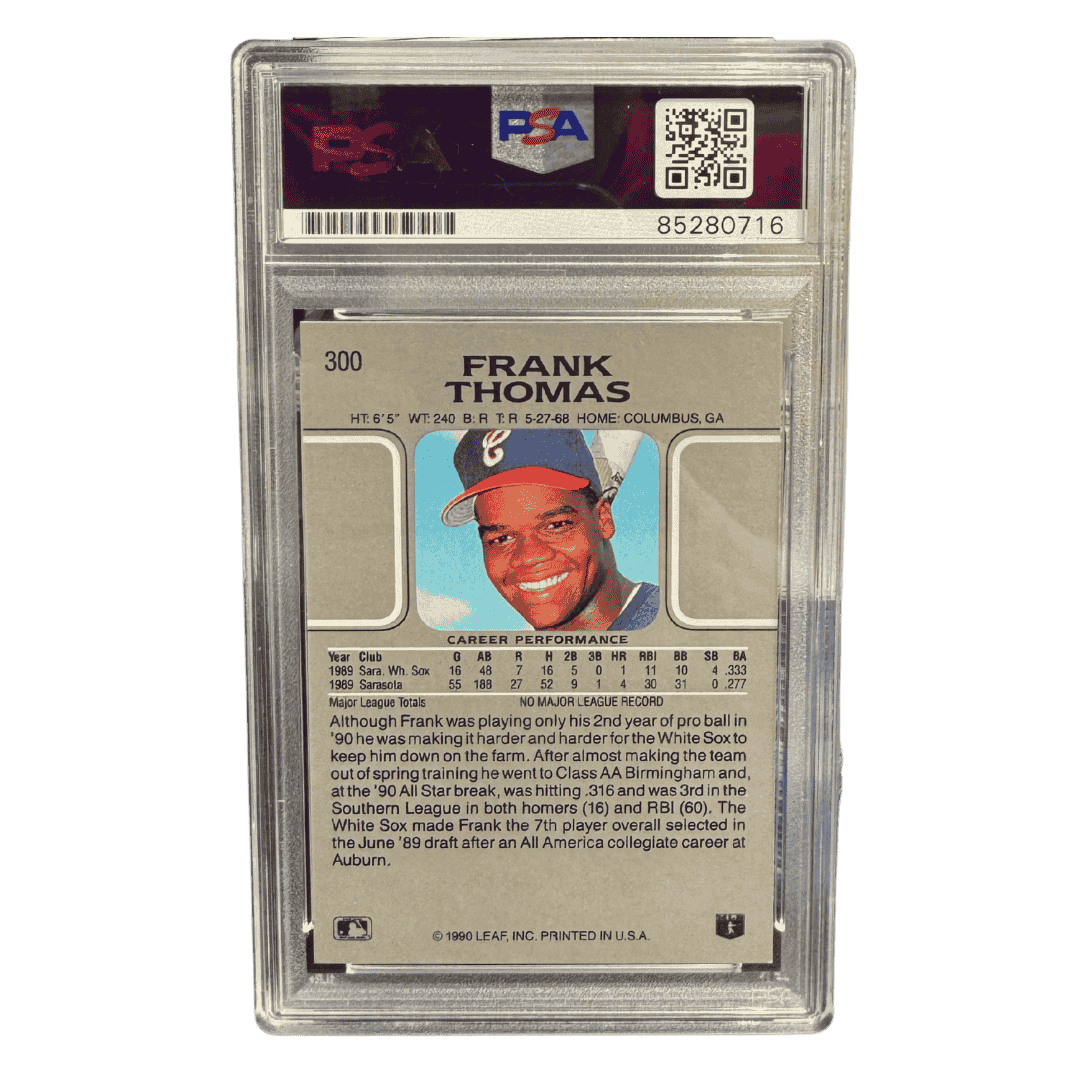 Frank Thomas 1990 Leaf Autograph with Inscription Card #300