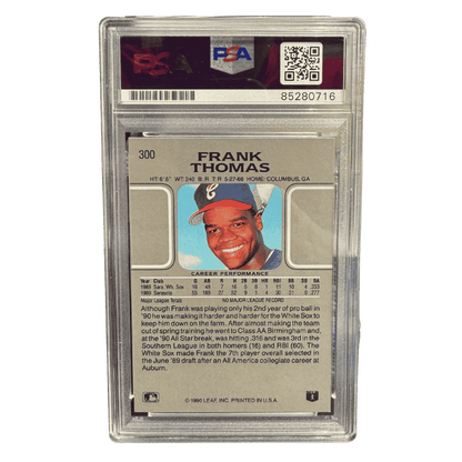 Frank Thomas 1990 Leaf Autograph with Inscription Card #300