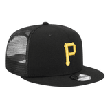 Pittsburgh Pirates Trucker Meshback New Era Black 9FIFTY Adjustable Snapback Hat