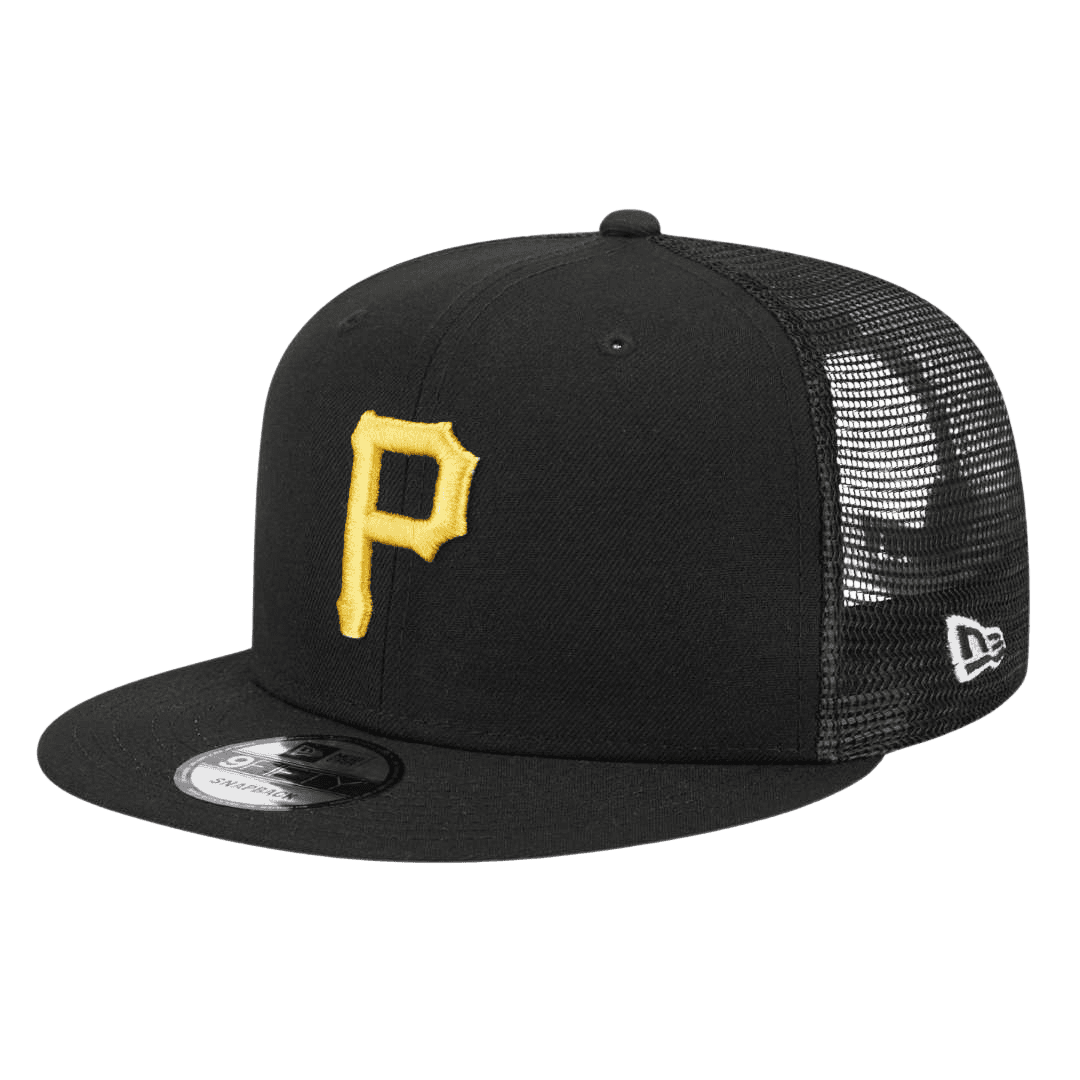 Pittsburgh Pirates Trucker Meshback New Era Black 9FIFTY Adjustable Snapback Hat