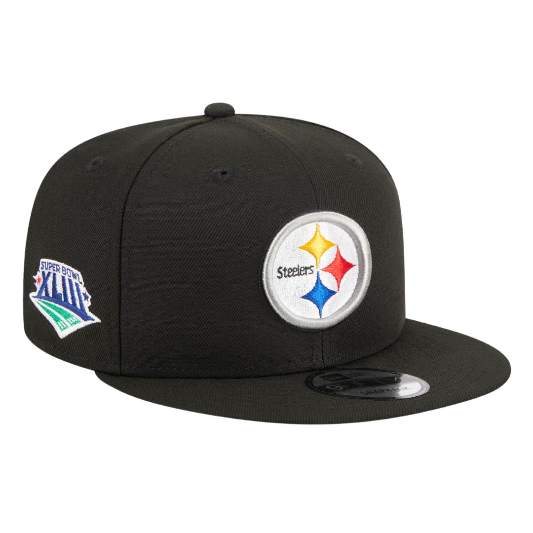 Pittsburgh Steelers Super Bowl XLIII Patch New Era Black 9FIFTY Adjustable Snapback Hat