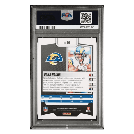 Puka Nacua PSA 10 2023 Panini Absolute Rookie RC Card #189
