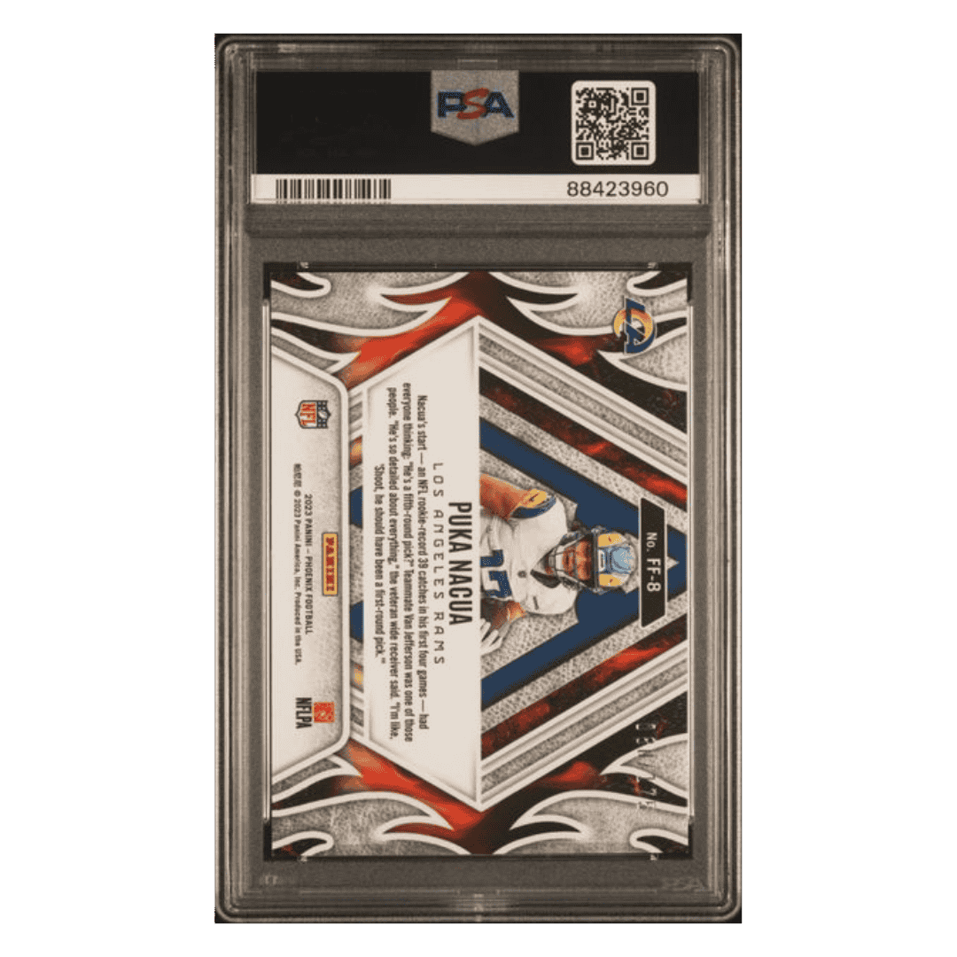 Puka Nacua PSA 10 2023 Panini Phoenix Fire Forged Pink d/ #175 Card #FF8