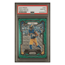 Puka Nacua PSA 10 2023 Panini Prizm Green Wave Rookie RC Card #357