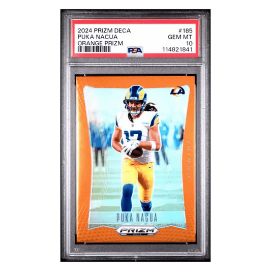 Puka Nacua PSA 10 2024 Panini Prizm Deca Orange Prizm #d/ 49 Card #185