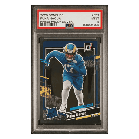 Puka Nacua PSA 9 2023 Panini Donruss Press Proof Silver Rated Rookie Card #357