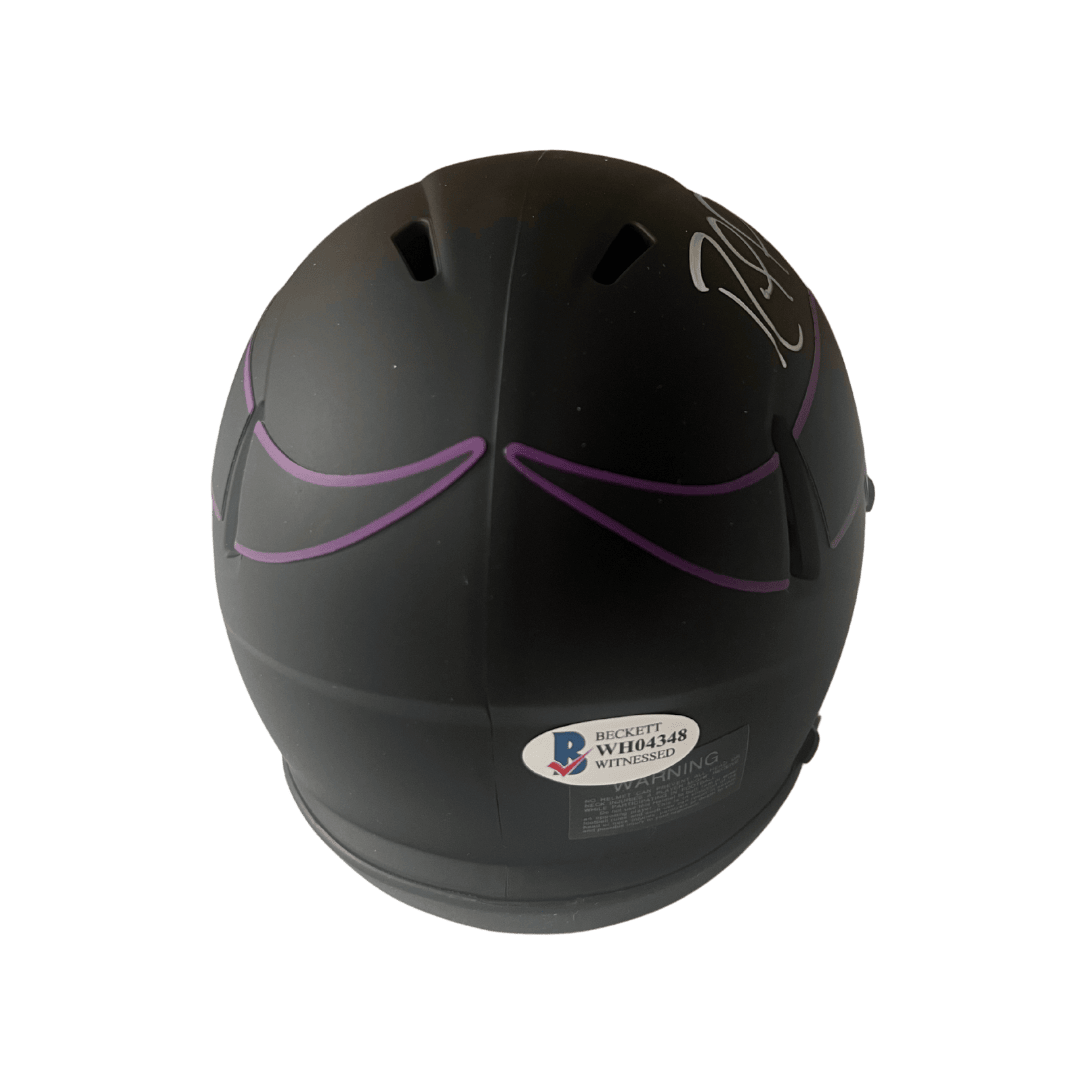 Randy Moss Minnesota Vikings Autographed Eclipse Mini Speed Helmet - Beckett COA