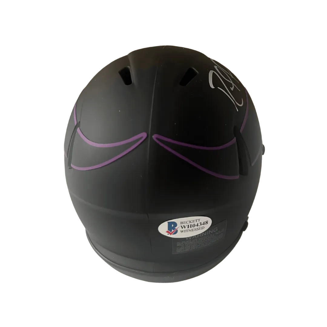 Randy Moss Minnesota Vikings Autographed Eclipse Mini Speed Helmet - Beckett COA