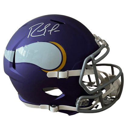 Randy Moss Minnesota Vikings Autographed F/S Tribute Speed Rep Helmet - Beckett COA