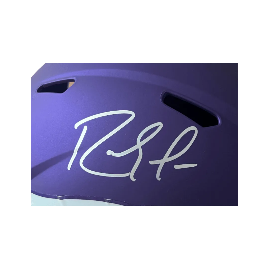 Randy Moss Minnesota Vikings Autographed F/S Tribute Speed Rep Helmet - Beckett COA