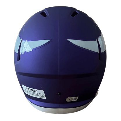 Randy Moss Minnesota Vikings Autographed F/S Tribute Speed Rep Helmet - Beckett COA