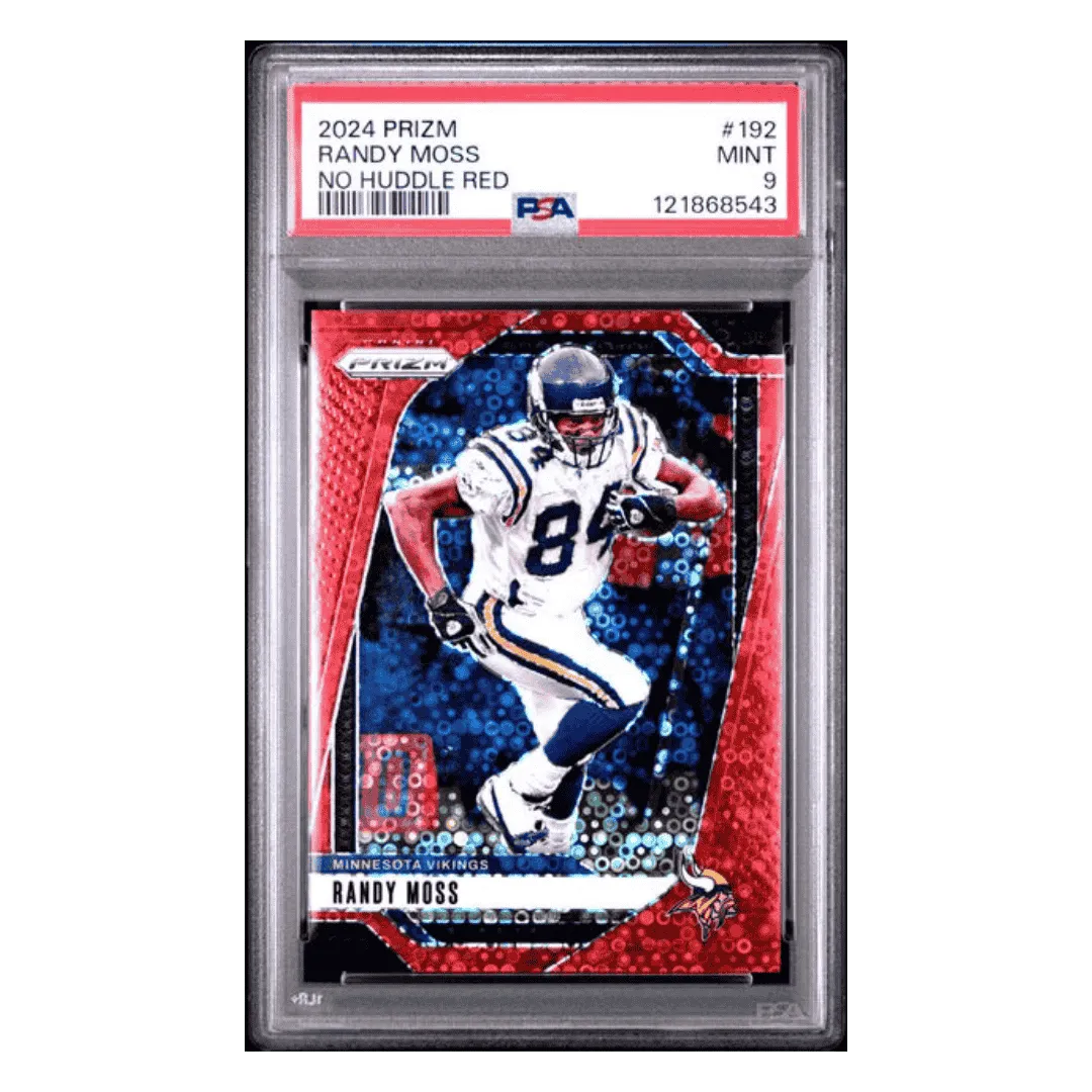 Randy Moss PSA 9 2024 Panini Prizm No Huddle Red Card #192
