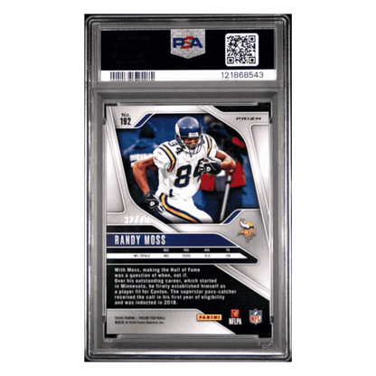 Randy Moss PSA 9 2024 Panini Prizm No Huddle Red Card #192