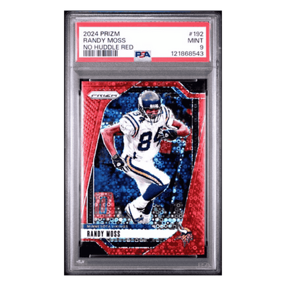 Randy Moss PSA 9 2024 Panini Prizm No Huddle Red Card #192