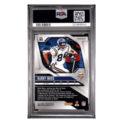 Randy Moss PSA 9 2024 Panini Prizm No Huddle Red Card #192