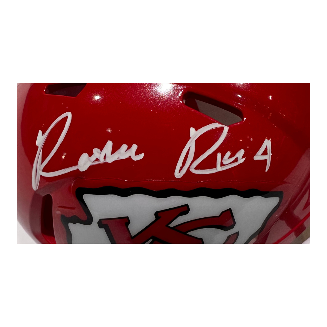 Rashee Rice Kansas City Chiefs Autographed Mini Speed Helmet - Beckett COA
