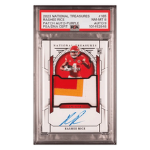 Rashee Rice PSA 8 2023 Panini National Treasures Patch Autograph Purple Rookie RC #d/ 49 Card #185