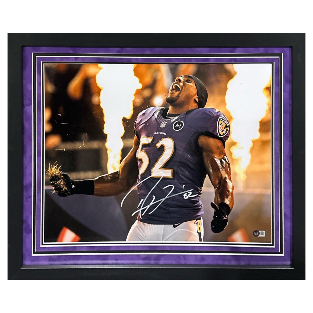 Ray Lewis Baltimore Ravens Autographed Framed 16x20 - Beckett COA