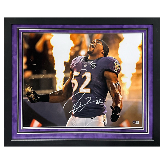 Ray Lewis Baltimore Ravens Autographed Framed 16x20 - Beckett COA