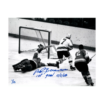 Red Berenson St Louis Blues Autographed 11x14 Photo w/ "1st Goal" Inscription #D - Fan Cave COA