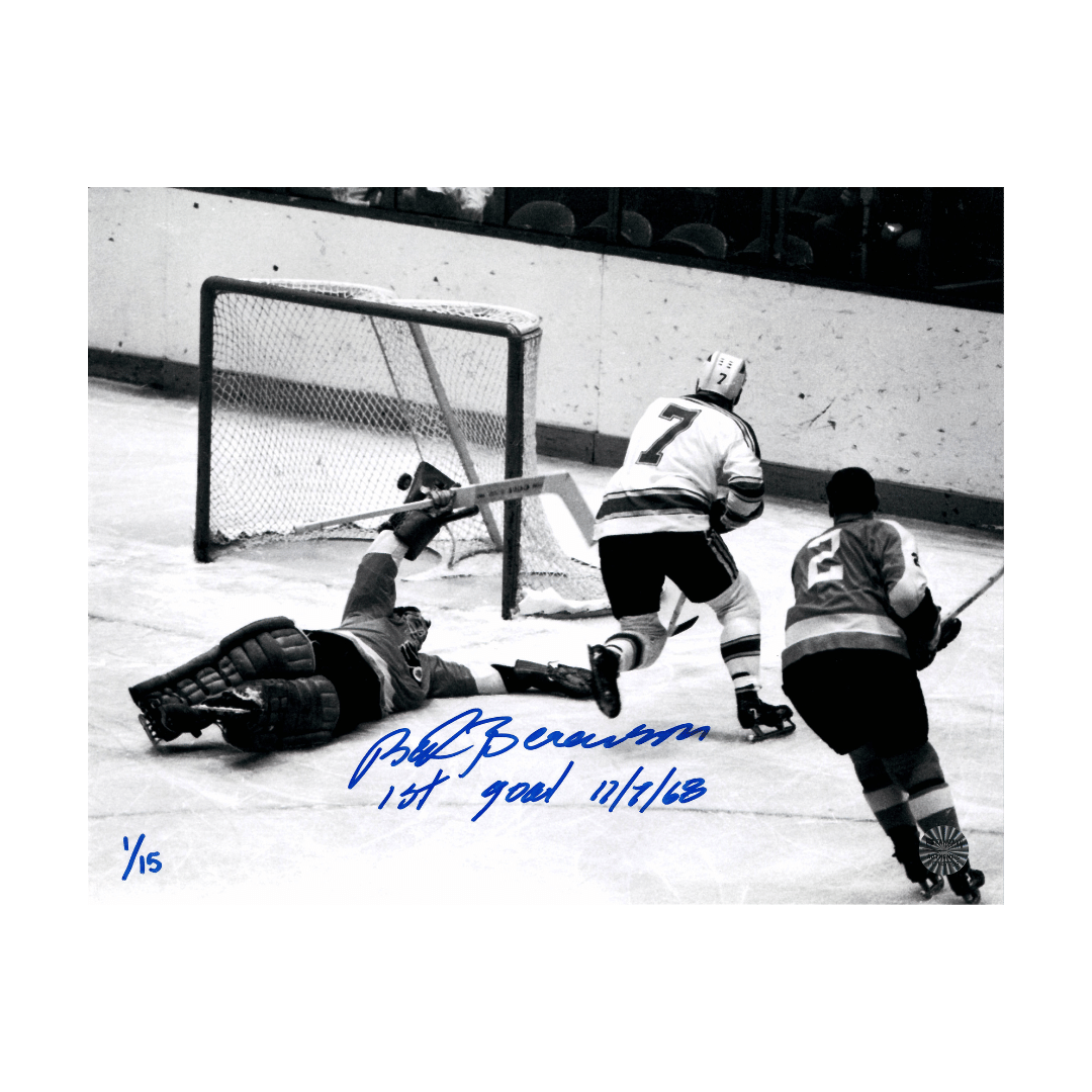 Red Berenson St Louis Blues Autographed 11x14 Photo w/ "1st Goal" Inscription #D - Fan Cave COA