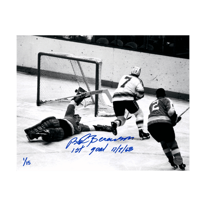 Red Berenson St Louis Blues Autographed 11x14 Photo w/ "1st Goal" Inscription #D - Fan Cave COA